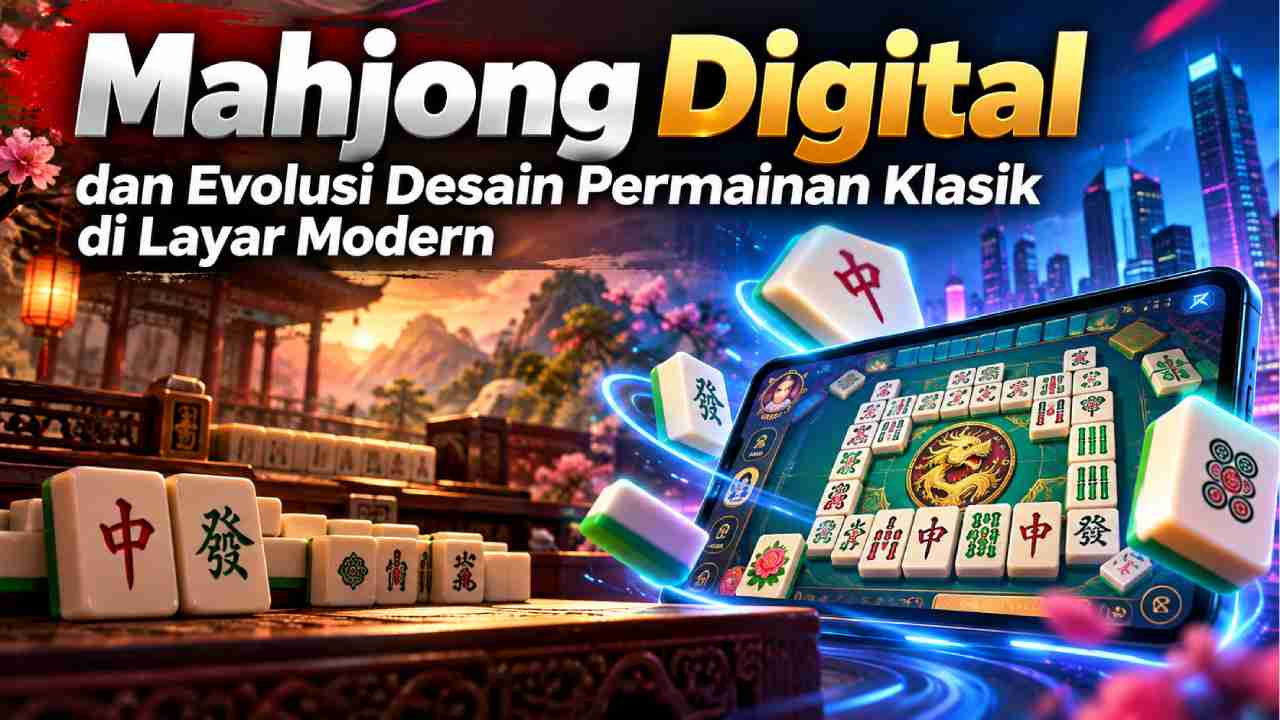 Ilustrasi artikel Mahjong Digital dan Evolusi Desain Permainan Klasik di Layar Modern