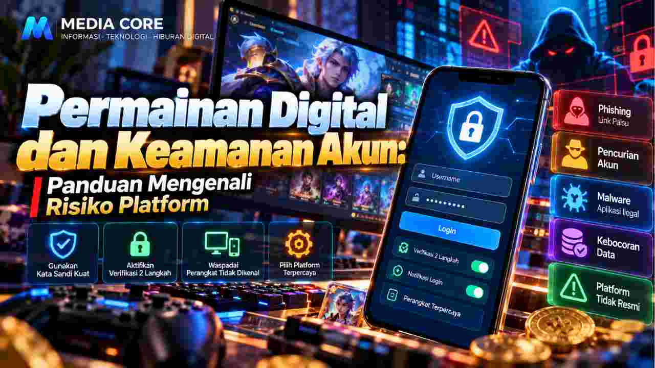 Ilustrasi artikel Permainan Digital dan Keamanan Akun: Panduan Mengenali Risiko Platform