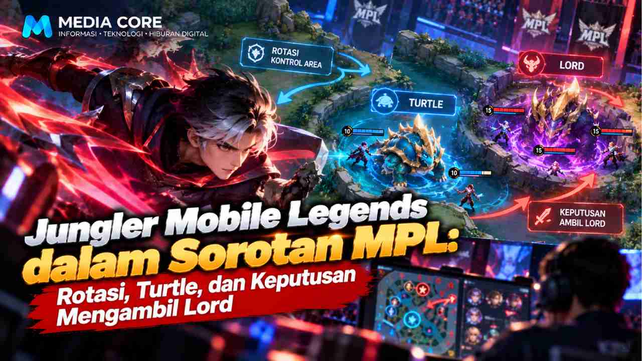 Ilustrasi artikel Jungler Mobile Legends dalam Sorotan MPL: Rotasi, Turtle, dan Keputusan Mengambil Lord
